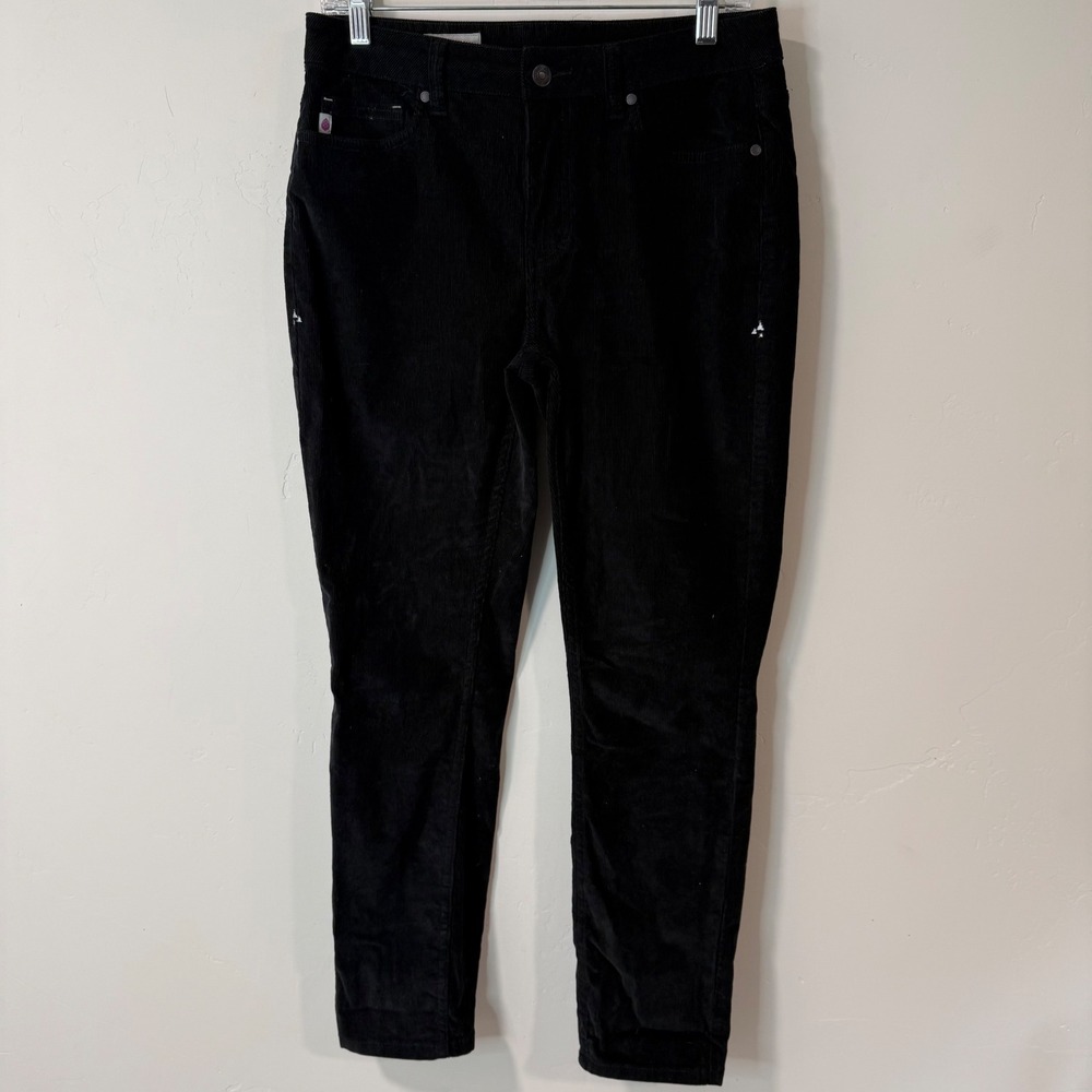 Stio Womens Rivet Corduroy Pants 6 Short Black Slim Fit Organic Cotton Stretch